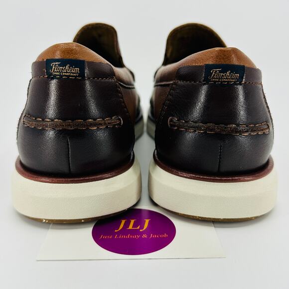 Florsheim Men's Tropics Moc Toe Venetian Slip On Cognac Leather Loafers Size 7 - Picture 6 of 11